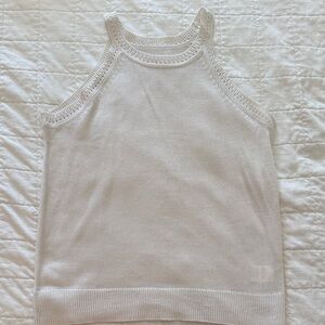 White Sleeveless Knit Top